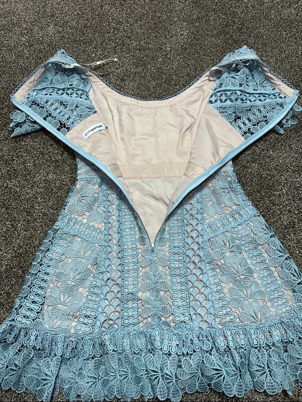 Self Portrait floral guipure lace mini dress lace size 8 - Picture 7 of 9